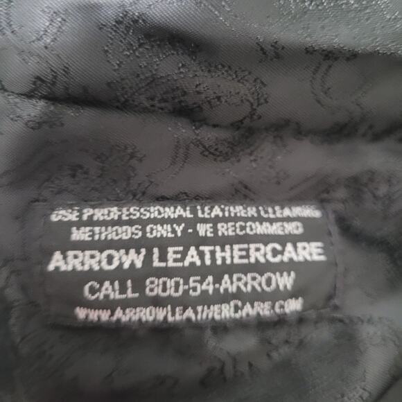 Vintage Remy Mens Black Leather Lined Long Sleeve Two Button Blazer Size 46 - Picture 5 of 6